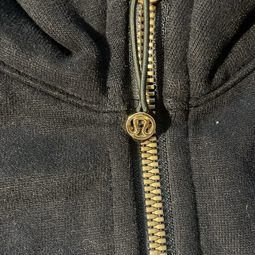 Lululemon black scuba zip-up hoodie with gold zipper - Picture 2 of 2